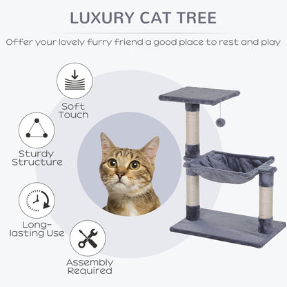 Cat Scratching Post 2 Tier With Sisal Rope And Dangle Toy