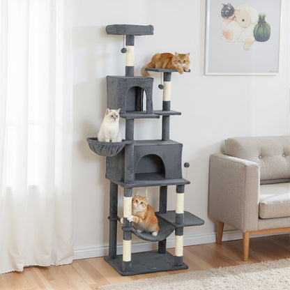 Large Cat Tree With 6 Scratching Posts 2 Hammocks Condos