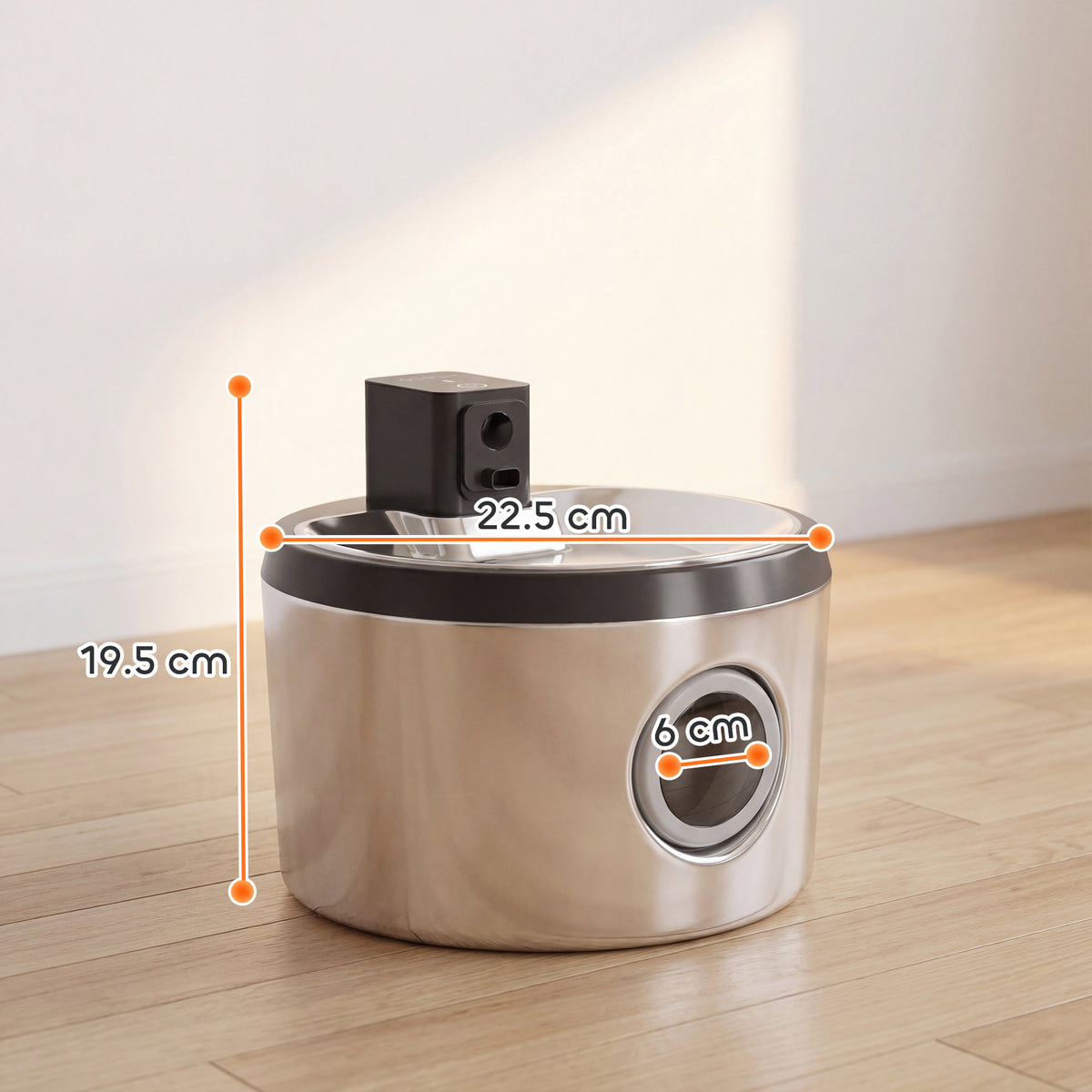 PawHut Wireless Stainless Steel Cat Water Fountain – 4L Cordless Pet Drinking Fountain Wireless Cat Water Fountain PawHut