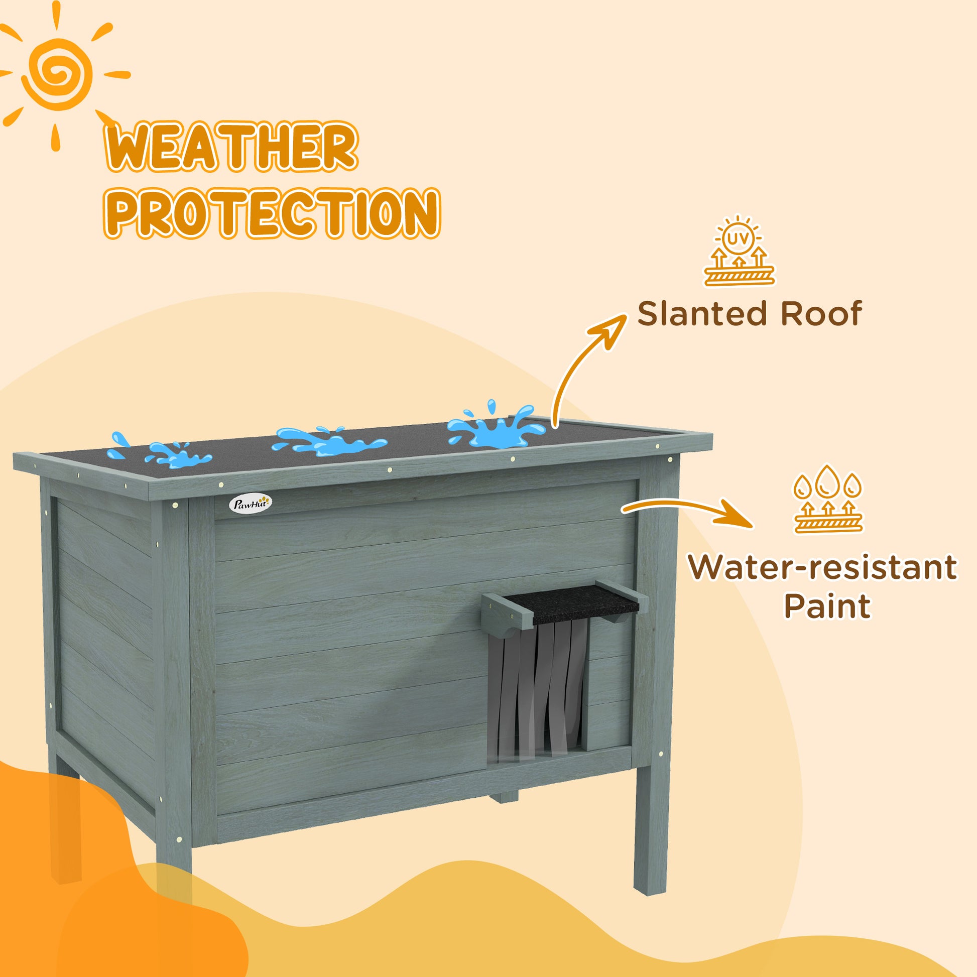 Outdoor Cat House Wooden Insulated With Removable Floor Aosom UK