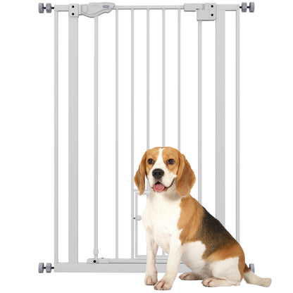 PawHut Extra Tall Pet Gate – Indoor Dog Safety Gate with Cat Flap Extra Tall Pet Gate PawHut Default Title