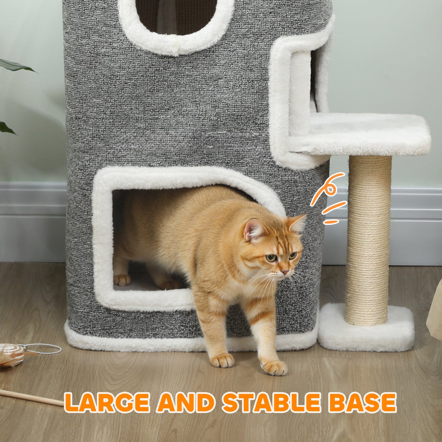 75 Cm Cat Tree Tower Condo For Indoor Cats With Scratching Aosom UK