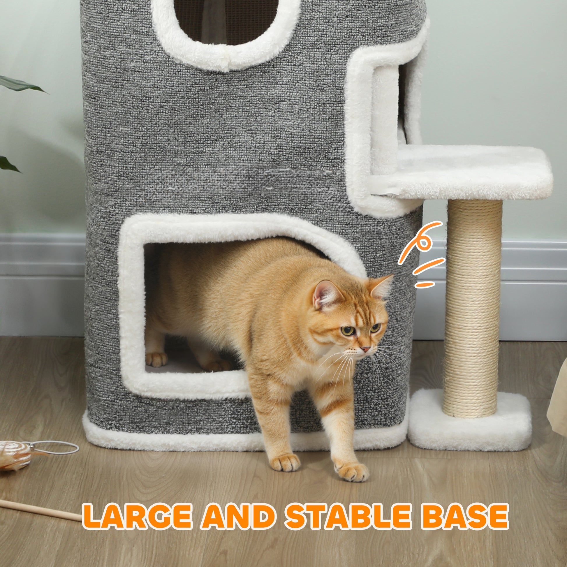 75 Cm Cat Tree Tower Condo For Indoor Cats With Scratching Aosom UK