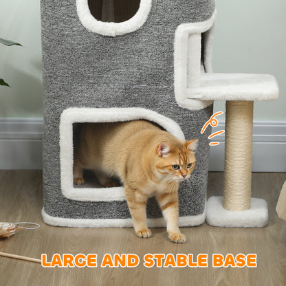75 Cm Cat Tree Tower Condo For Indoor Cats With Scratching Aosom UK