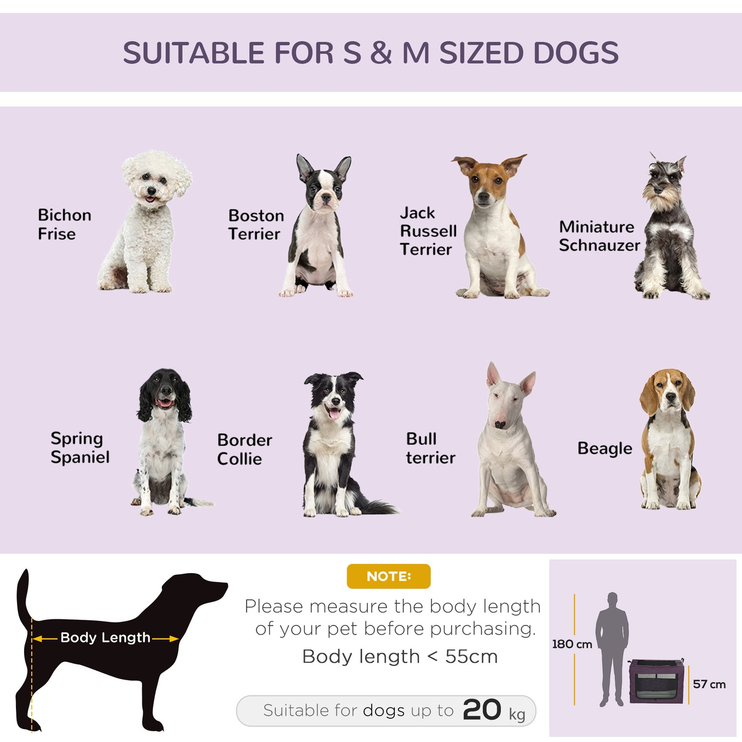 Foldable Pet Carrier For Small And Medium Dogs Portable Cat Aosom UK