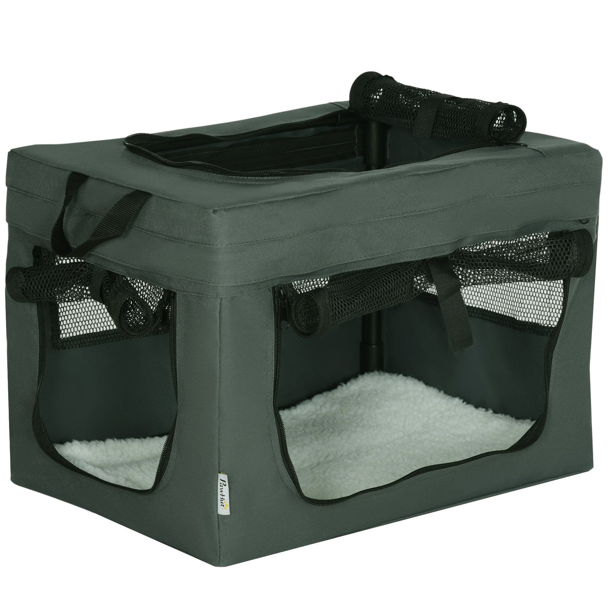 Portable Pet Carrier Foldable Cat Small Dog Travel Bag Aosom UK Default Title