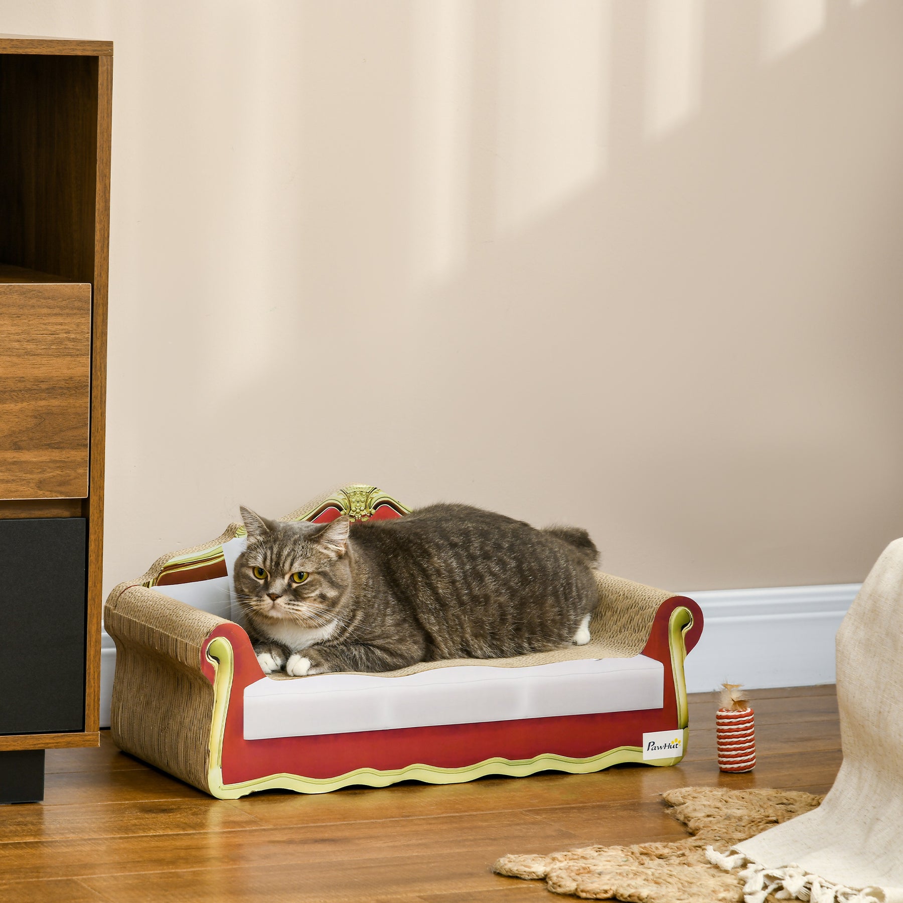 Cat Scratcher Lounge Sofa, Durable Cardboard Bed with Catnip, Stylish & Eco-Friendly