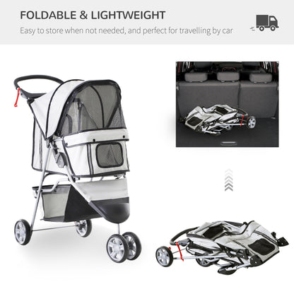 Small Dog Stroller With Cover Folding Cat Pram Pushchair Aosom UK