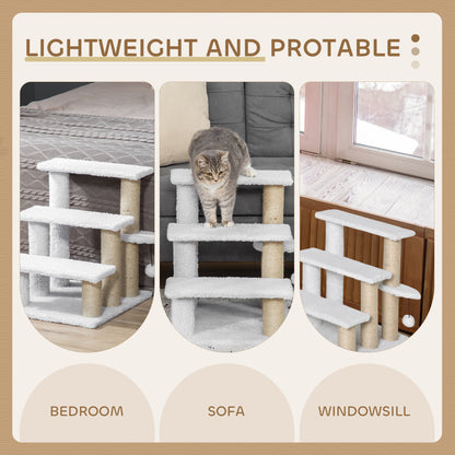 Pet Stair With 3 Step Climb Ladder Scratching Posts Aosom UK