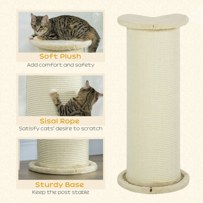 Cat Scratching Post 85Cm Tall With Sisal Rope Soft Plush