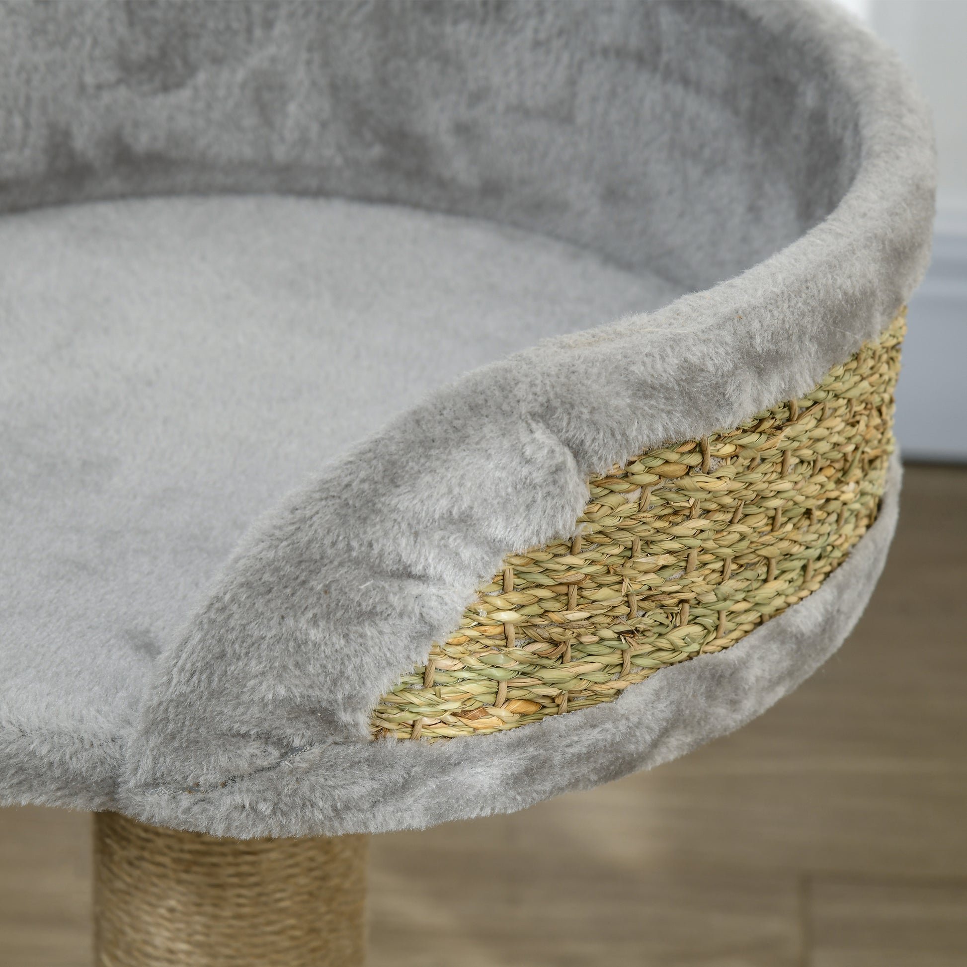 Cat Tree Tower With Scratching Posts Grey Aosom UK