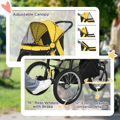 Pet Stroller Jogger For Medium Small Dogs Foldable Cat Pram Aosom UK