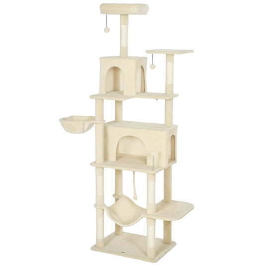 202Cm Cat Tree With 6 Scratching Posts 2 Hammocks Condos