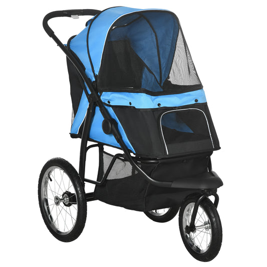 Pet Stroller Dog Pram Foldable Pushchair Cat Travel Aosom UK Default Title