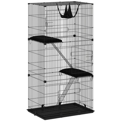 3 Tier Large Indoor Cat Cage with Hammock & Platforms Cat Cages & Enclosures PawHut Default Title