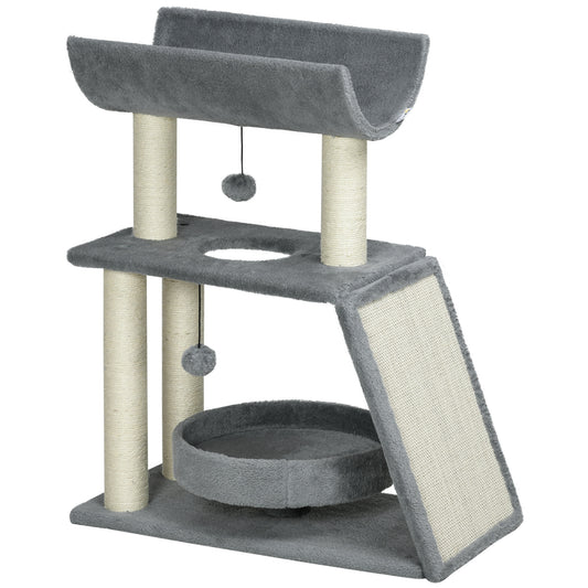 Cat Tree Tower Scratching Posts Cosy Bed Perch Interactive Aosom UK Default Title