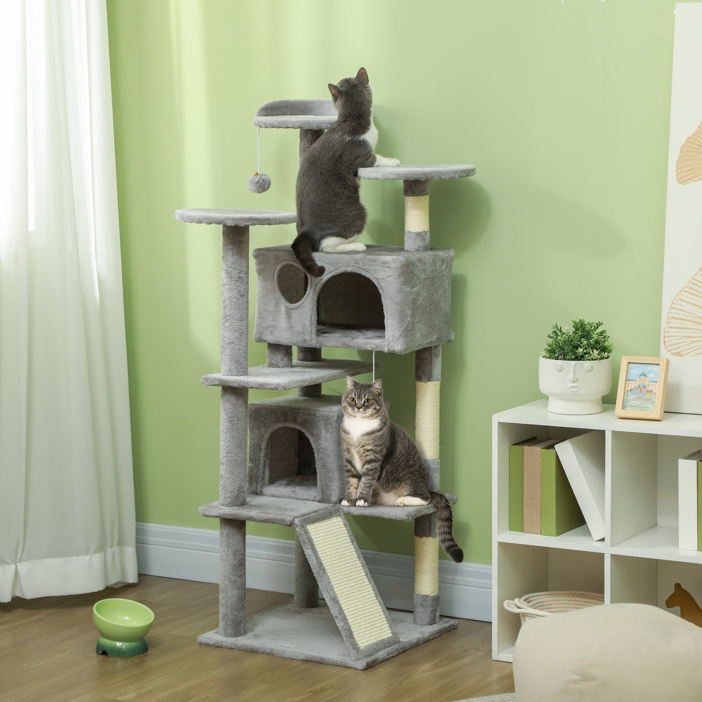 Cat Tree Multi Level Tower With Scratching Posts And Pad Aosom UK