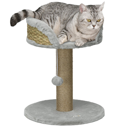 Cat Tree Tower With Scratching Posts Grey Aosom UK Default Title