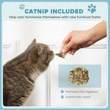 PawHut 2-in-1 Cat Scratcher with Catnip for Indoor Cats, Light Blue PawHut