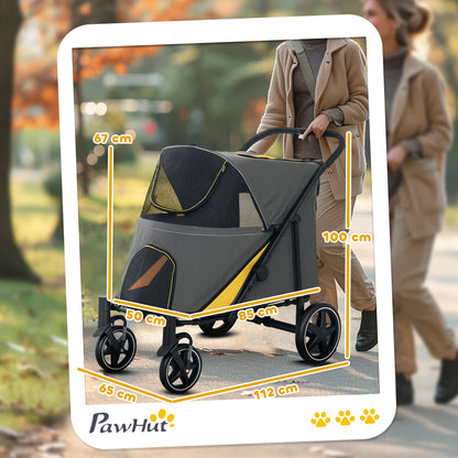 Pet Stroller W Universal Front Wheels Shock Absorber One Aosom UK