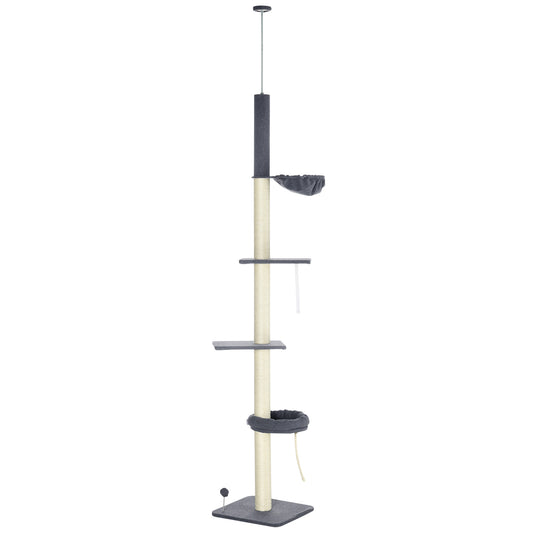 5 Tier Cat Tree Adjustable Height Floor To Ceiling Tower