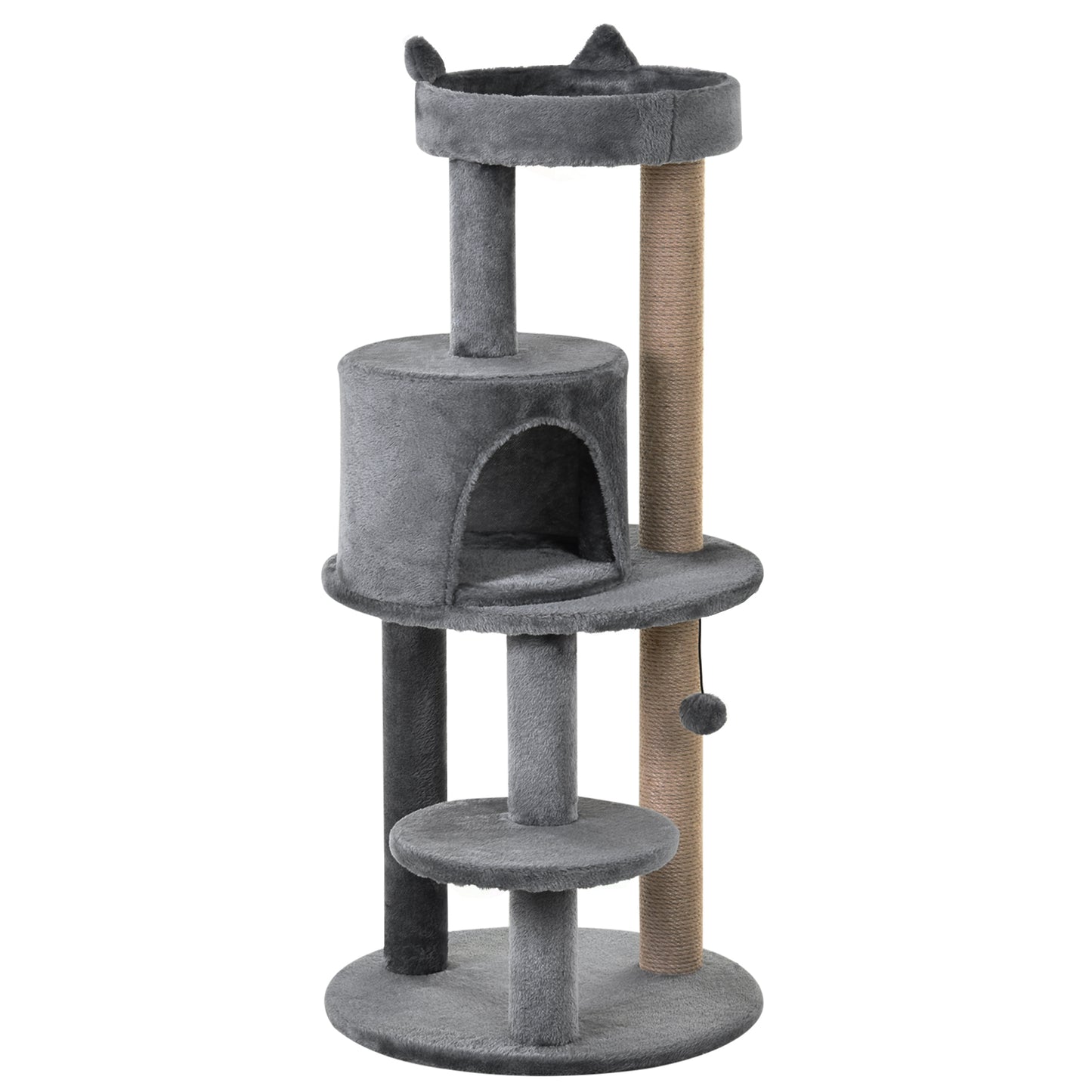 Deluxe Cat Tree With 3 Tier Scratching Posts Play Ball Aosom UK Default Title