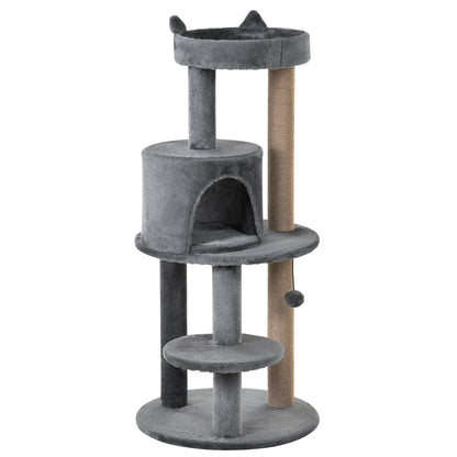 Deluxe Cat Tree With 3 Tier Scratching Posts Play Ball Aosom UK Default Title