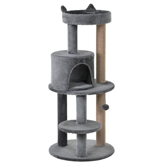 Deluxe Cat Tree With 3 Tier Scratching Posts Play Ball Aosom UK Default Title
