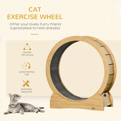 PawHut Cat Exercise Wheel with Carpeted Running Track – 76cm Cat Exercise Wheels PawHut