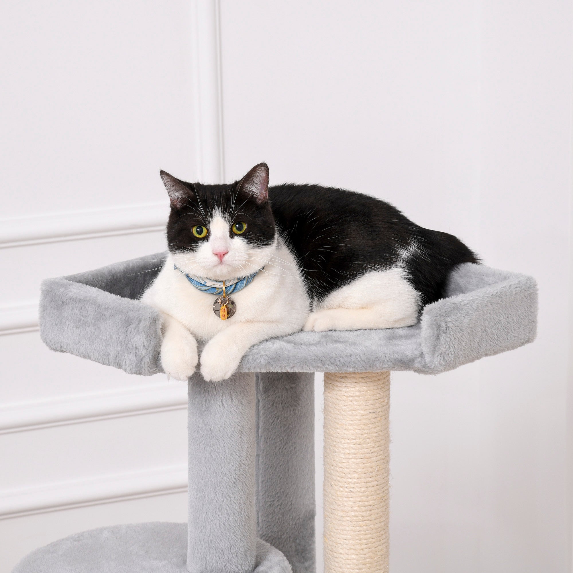 Cat Tree Multi-Level, Kitten Tower Activity Centre with Scratching Post, Condo, Hanging Ropes & Plush Perches, Grey