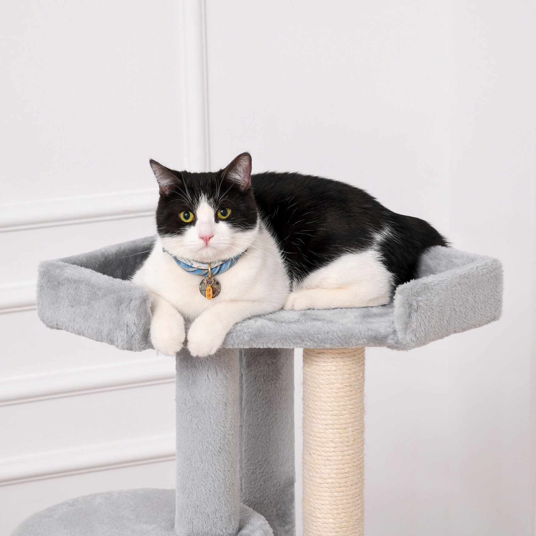 Cat Tree Multi-Level, Kitten Tower Activity Centre with Scratching Post, Condo, Hanging Ropes & Plush Perches, Grey