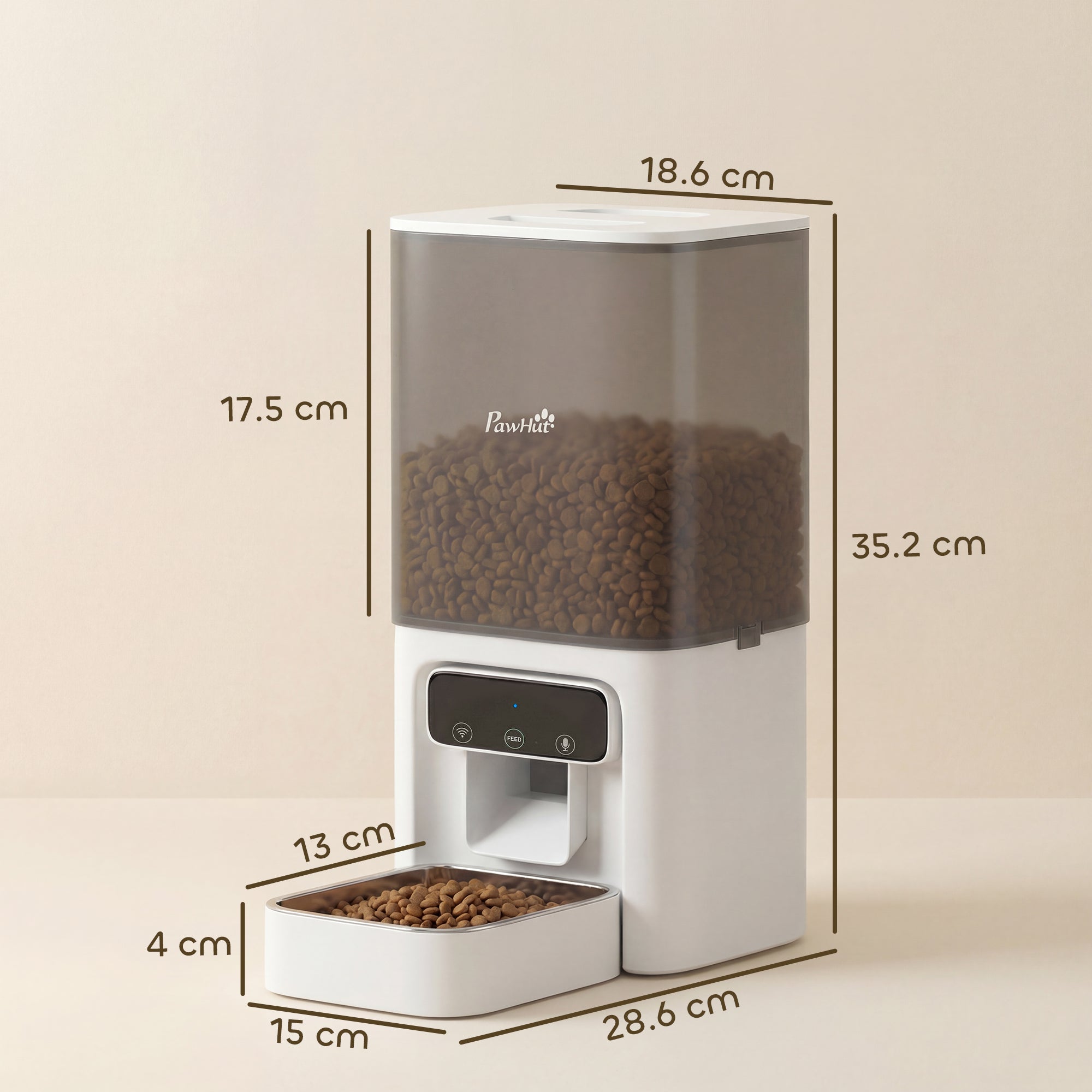 Automatic Cat Feeder, 4.5L WiFi Cat Food Dispenser with Timer, Programmable 1-10 Meals, Auto Pet Feeder