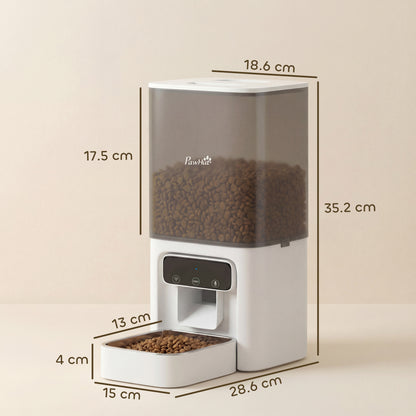 PawHut Automatic Cat Feeder, 4.5L WiFi Cat Food Dispenser with Timer, Programmable 1-10 Meals, Auto Pet Feeder PawHut