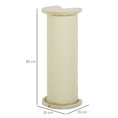 Cat Scratching Post 85Cm Tall With Sisal Rope Soft Plush
