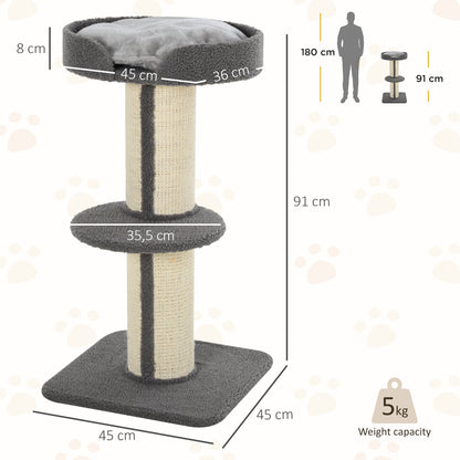 Cat Tree With Sisal Scratching Post Tower Kitten Activity
