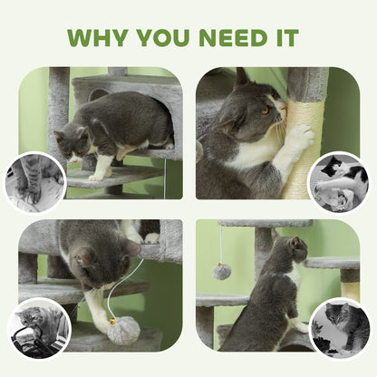 Cat Tree Multi Level Tower With Scratching Posts And Pad Aosom UK
