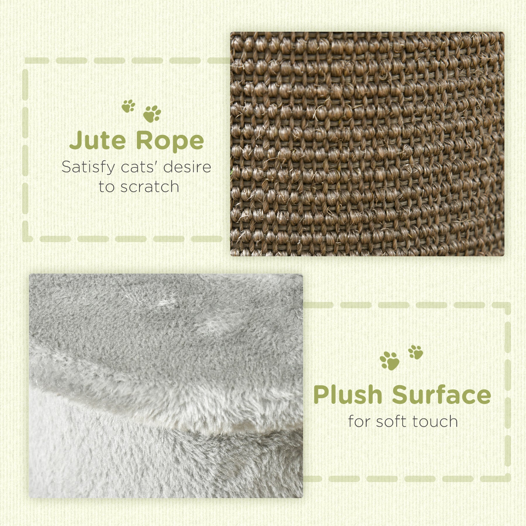 Corner Wall Cat Scratching Post, Claw Scratcher with Plush Cover & Sisal Rope, Play Toy Balls, Grey