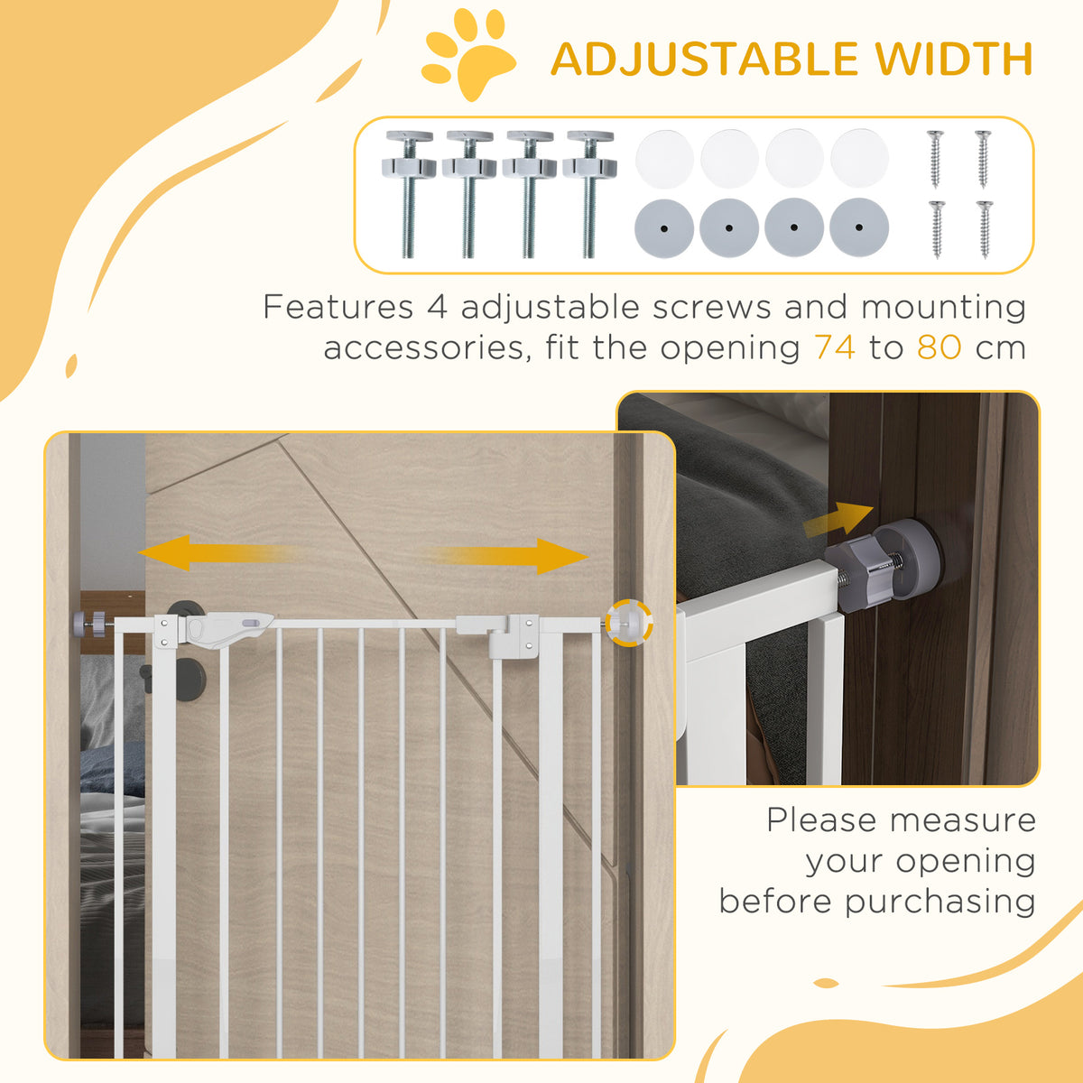 PawHut Extra Tall Pet Gate – Indoor Dog Safety Gate with Cat Flap Extra Tall Pet Gate PawHut