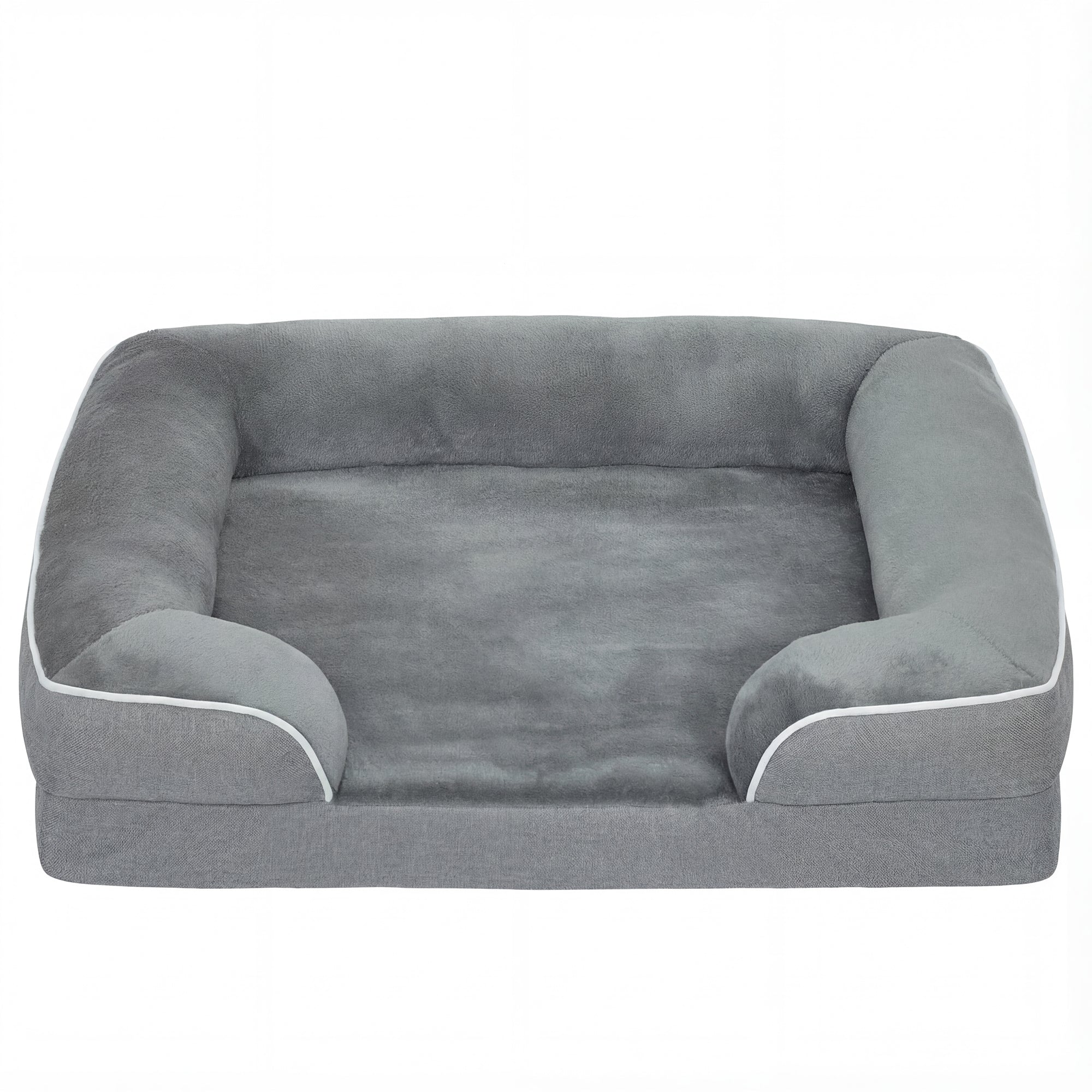 Dog Sofa Bed, Washable Pet Bed with Removable Cover and Non-Slip Bottom for Cats and Small Dogs, Grey
