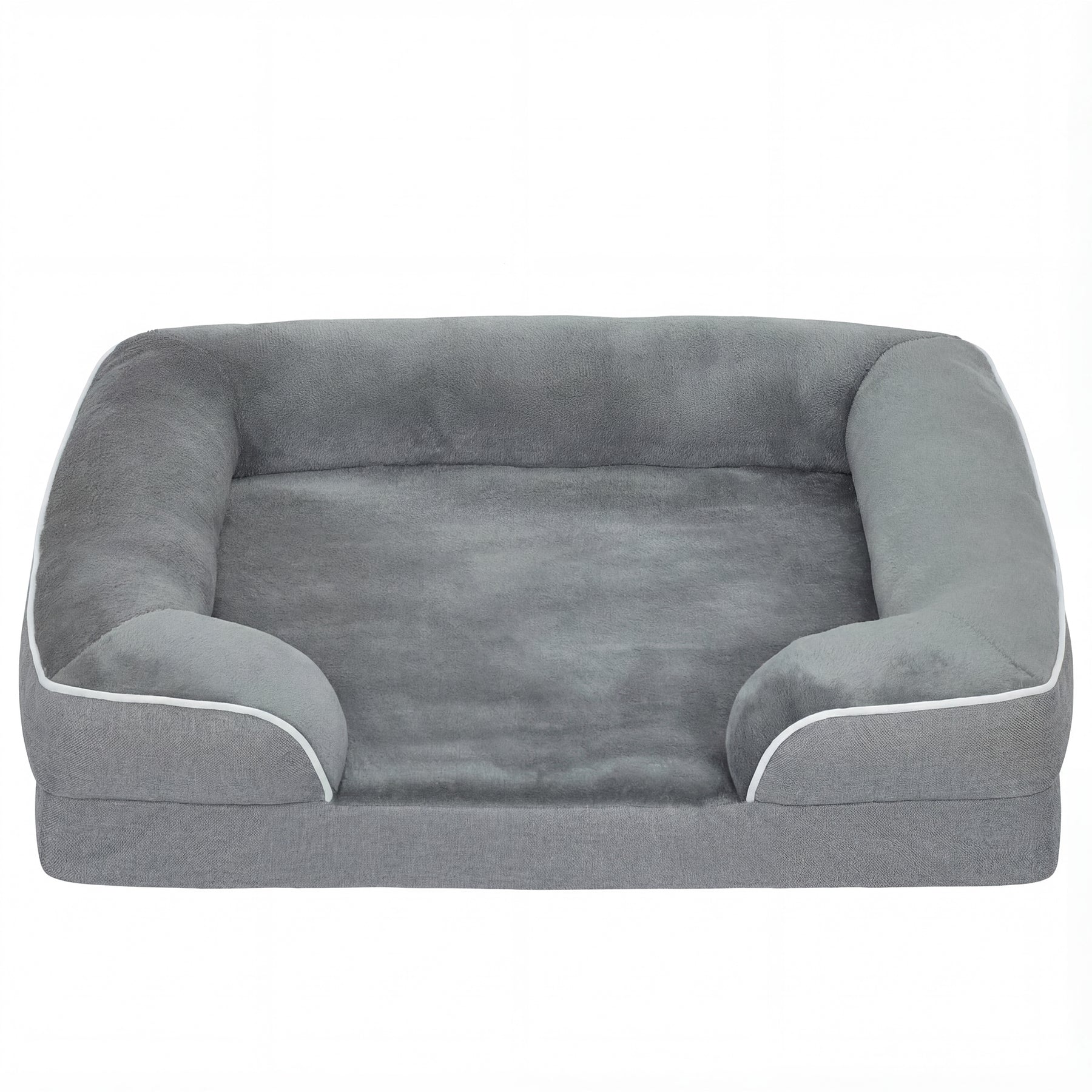 Dog Sofa Bed, Washable Pet Bed with Removable Cover and Non-Slip Bottom for Cats and Small Dogs, Grey