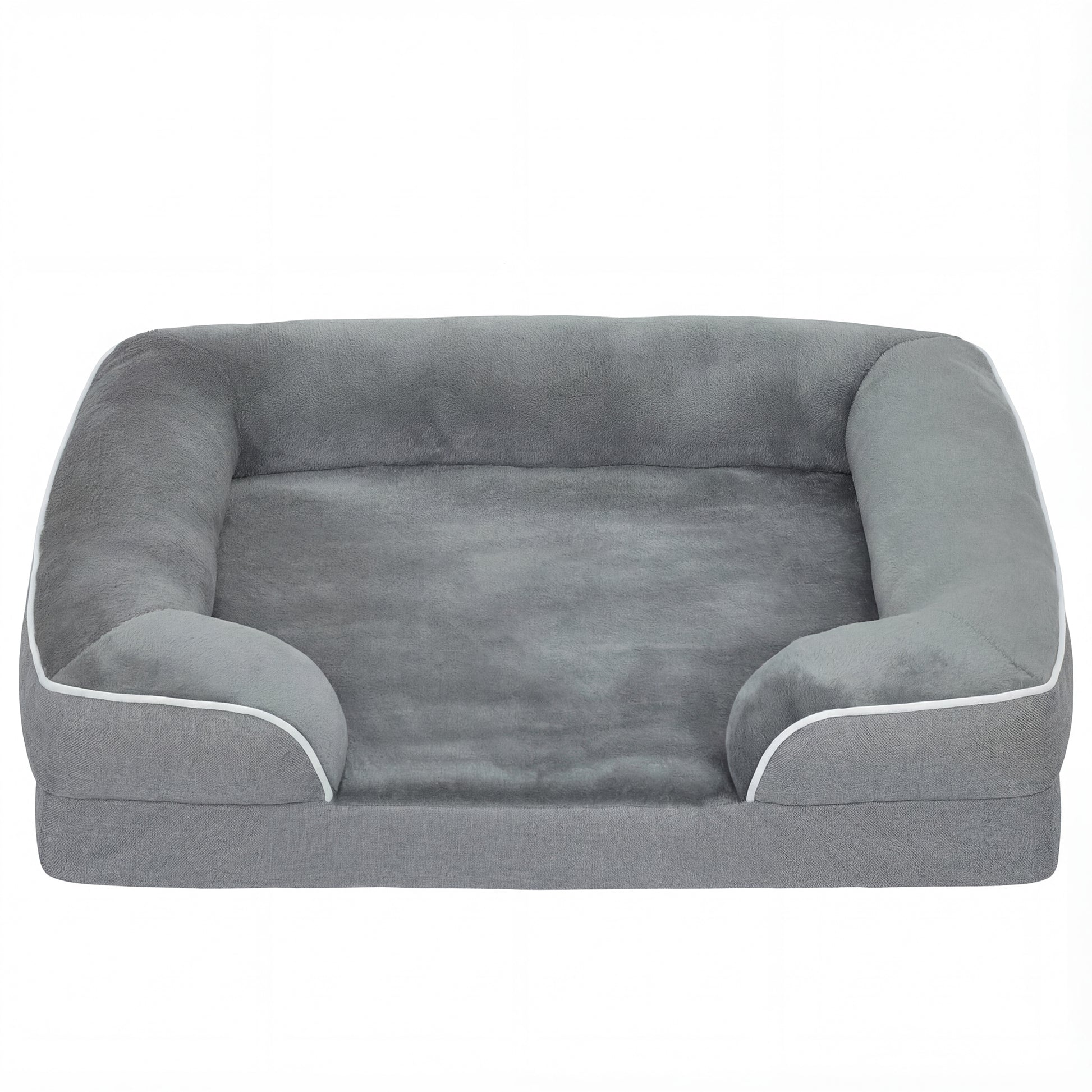 Dog Sofa Bed, Washable Pet Bed with Removable Cover and Non-Slip Bottom for Cats and Small Dogs, Grey