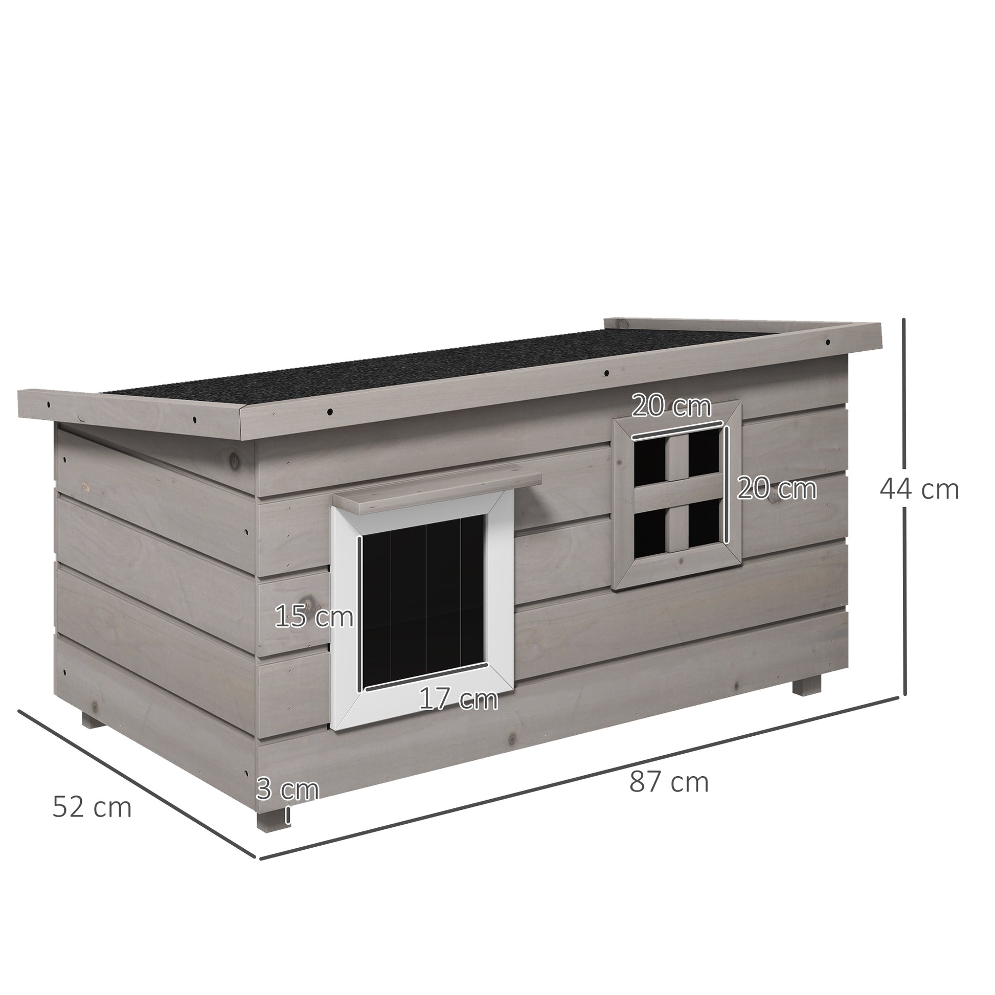 Wooden Cat House Outdoor Elevated Shelter Kennel Pet Play Aosom UK