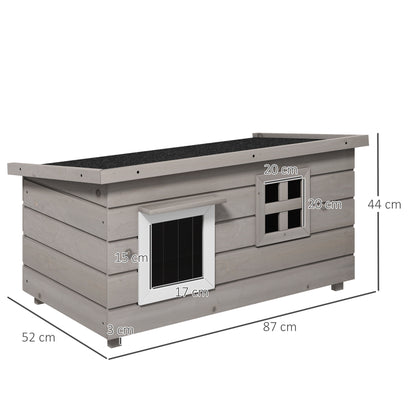 Wooden Cat House Outdoor Elevated Shelter Kennel Pet Play Aosom UK