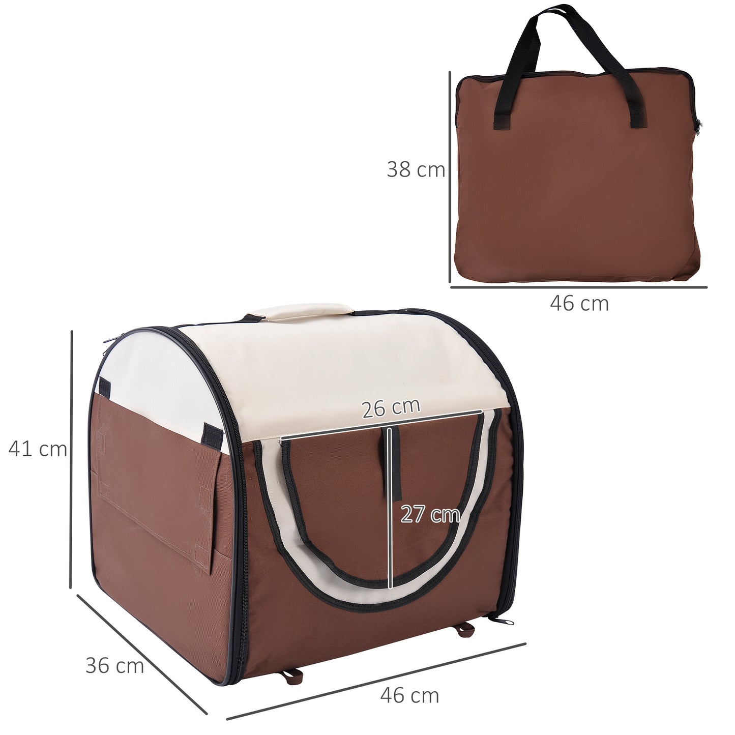 Soft Pet Carrier Foldable Cat And Dog Travel Bag Breathable Aosom UK