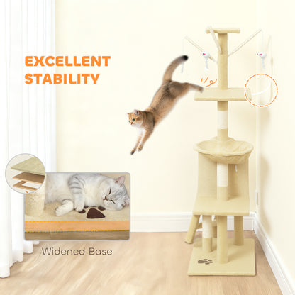 Multi Level Cat Tower 134Cm Tree With Condo And Sisal