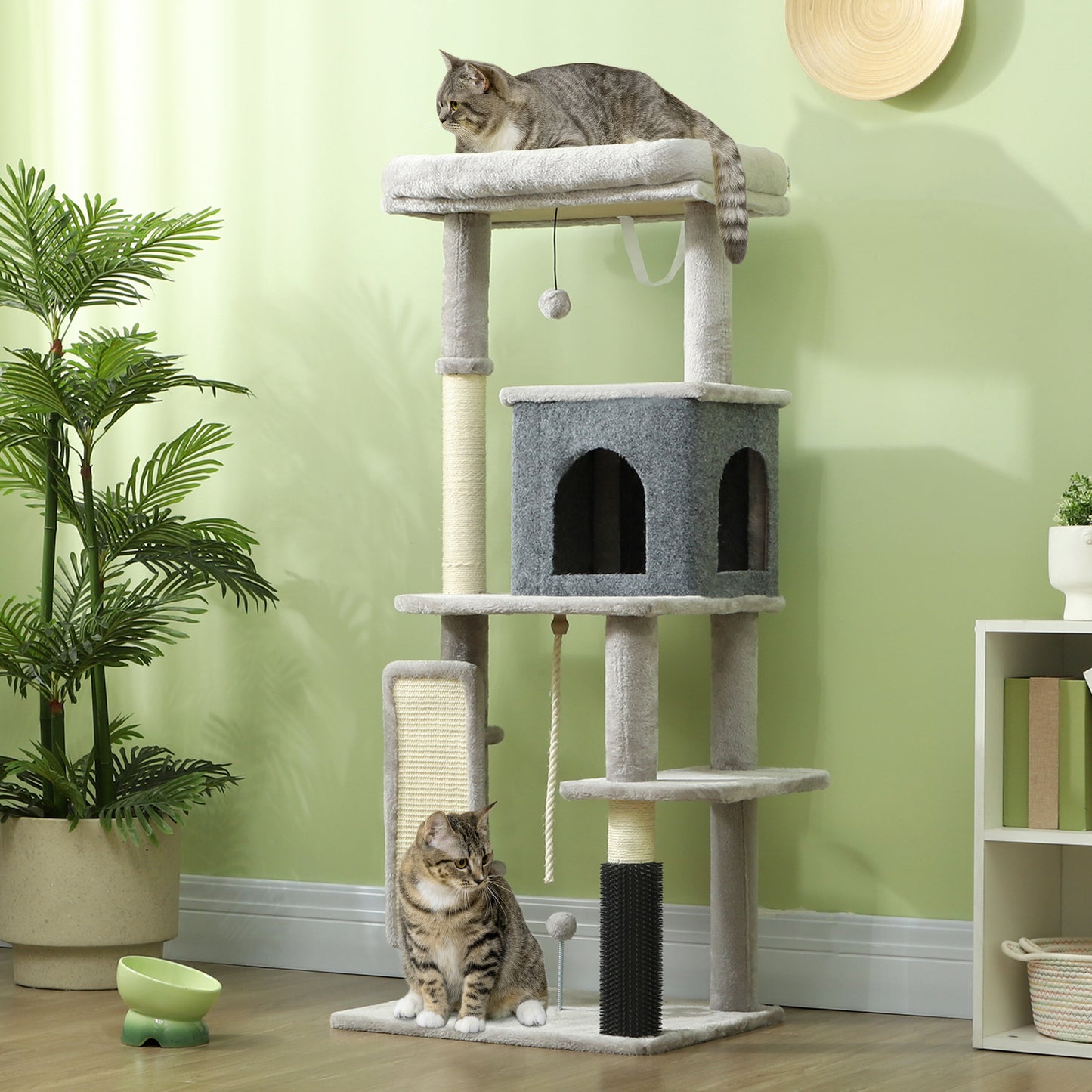 Cat Tree W Scratching Posts Pad Bed House Jumping Platform Aosom UK