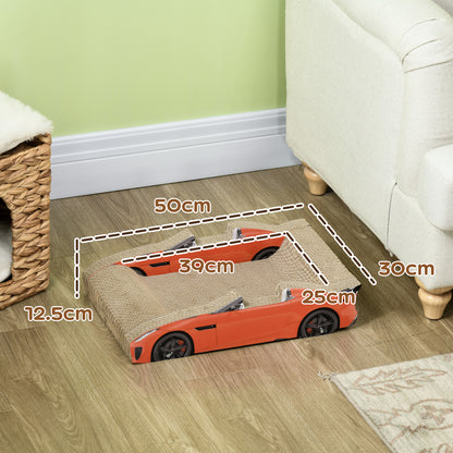 PawHut 2 in 1 Cat Scratching Board with Catnip, Car-shaped PawHut