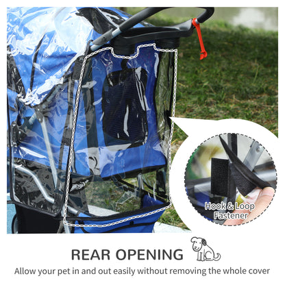 Dog Stroller Miniature And Cat Pushchair With Cover Cup Aosom UK