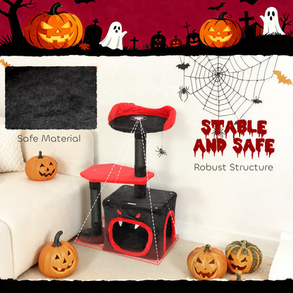 Cat Tree Gothic Tower With Scratching Posts Cute Condo Aosom UK