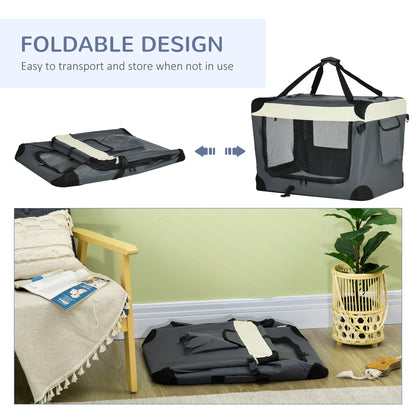 70Cm Pet Carrier Foldable Dog Bag Portable Cat Travel Aosom UK